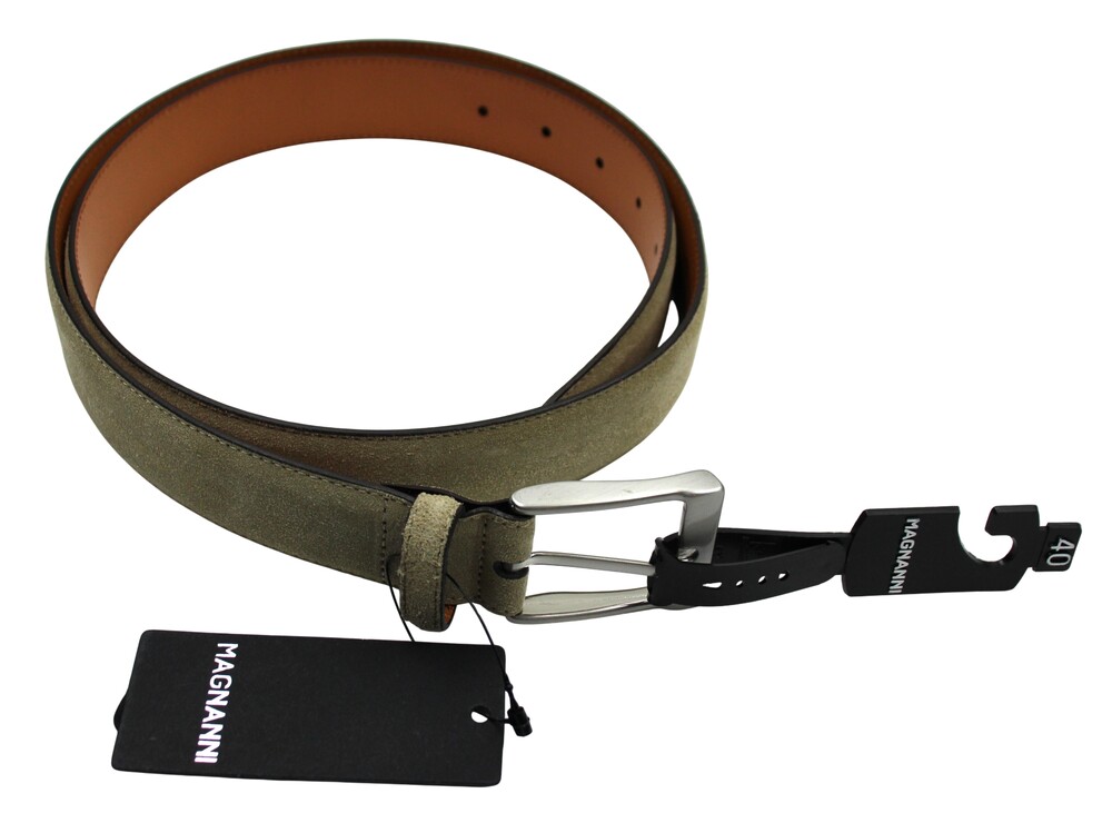 Magnanni Belt Mens Size 40 Tan Suede Leather Dress Made In Spain New